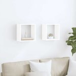 vidaXL Étagères cube murales 2 Pièces Blanc 30x15x30 cm