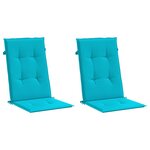vidaXL Coussins de chaise à dossier haut lot de 2 turquoise tissu