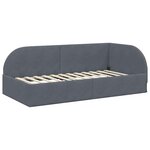 vidaXL Cadre de lit d'angle avec tête de lit Gris foncé 90 cm x 190 cm