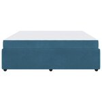 vidaXL Cadre de lit avec matelas Bleu 200 x 200 cm tissu