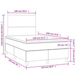 vidaXL Sommier à lattes de lit matelas et LED bleu 120x190 cm tissu