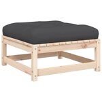 vidaXL Repose-pieds de jardin avec coussins lot de 2 bois pin massif
