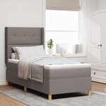 vidaXL Lit à ressorts avec matelas Taupe 90 x 200 cm tissu