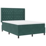 vidaXL Lit à Ressorts avec Matelas LED Vert foncé 140 x 200 cm Velours