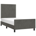 vidaXL Cadre de lit sans matelas gris foncé 90x190 cm velours