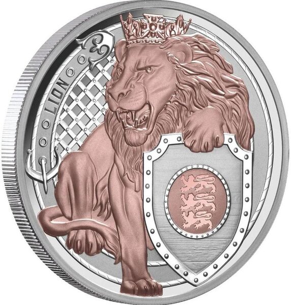 Pièce de monnaie en Argent 1 Dollar g 31.1 (1 oz) Millésime 2025 Heraldic Beasts LION