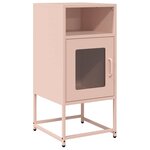 vidaXL Table de chevet rose 36x39x78 cm acier laminé à froid