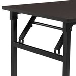 Table pliant de cuisine salle à manger hauteur réglable pour 4 personnes 120 cm marron et noir 03_0004362