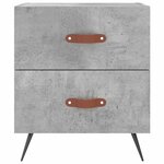 vidaXL Table de chevet gris béton 40x35x47 5 cm bois d’ingénierie