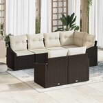 vidaXL Ensemble de salle à manger pour jardin 7 Pièces Marron et Crème