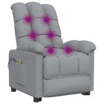 vidaXL Fauteuil électrique de massage Gris clair Tissu