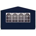 vidaXL Tente de réception avec parois latérales 4x4 m Bleu 90 g/m²