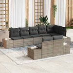 vidaXL Ensemble de canapé de jardin 8 Pièces Gris 319 x 154 x 85 cm