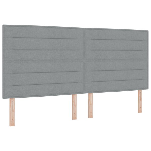 vidaXL Lit box spring avec matelas et lumière LED Gris clair 200x200 cm Tissu