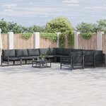 vidaXL Ensemble de canapé de jardin 11 Pièces Anthracite Acier
