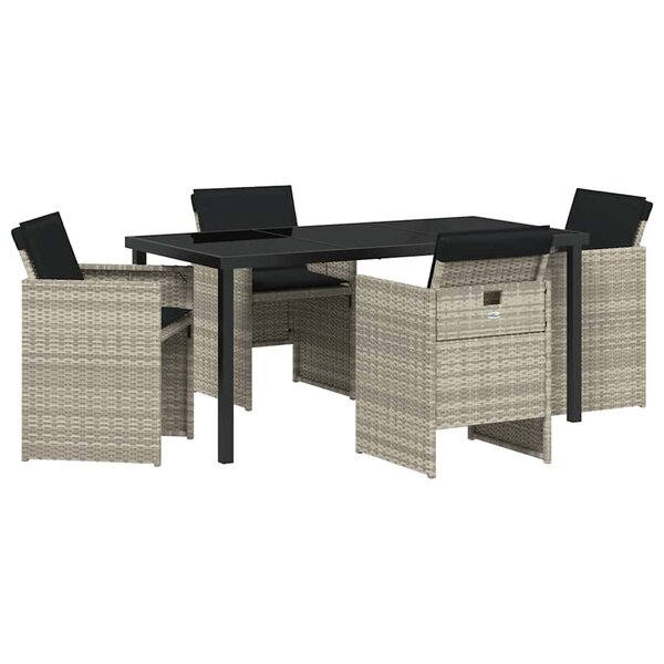 vidaXL Ensemble de salle à manger pour jardin 5 Pièces Gris clair