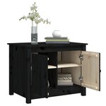 vidaXL Table basse Noir 71x49x55 cm Bois massif de pin