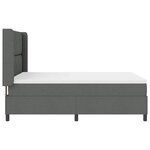 vidaXL Lit à ressorts avec matelas et LED gris foncé  140x200 cm en tissu