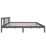 vidaXL Cadre de lit Gris Bois massif 160x200 cm