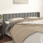vidaXL Tête de lit avec oreilles Gris clair 183x16x78/88 cm Velours