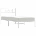vidaXL Cadre de lit métal sans matelas et tête de lit blanc 100x200 cm
