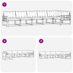 vidaXL Ensemble de canapés d'extérieur 6 pc Blanc et noir