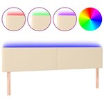 vidaXL Tête de lit à LED Crème 200x5x78/88 cm Tissu