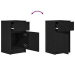 vidaXL Tables de chevet 2 Pièces noir 39x35x65 cm bois d’ingénierie