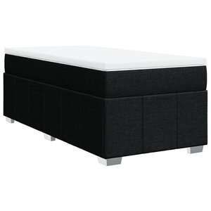 vidaXL Sommier à lattes de lit et matelas Noir 80x200 cm Tissu