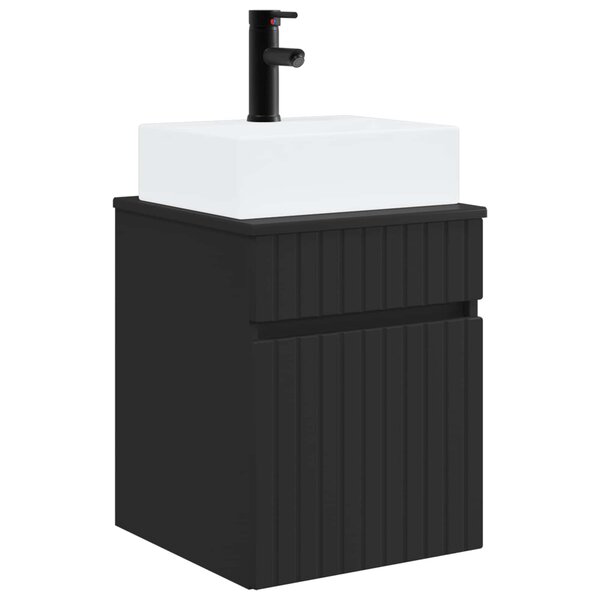 vidaXL Meuble-sèche avec évier mural Noir 39 x 41 x 62 5 cm