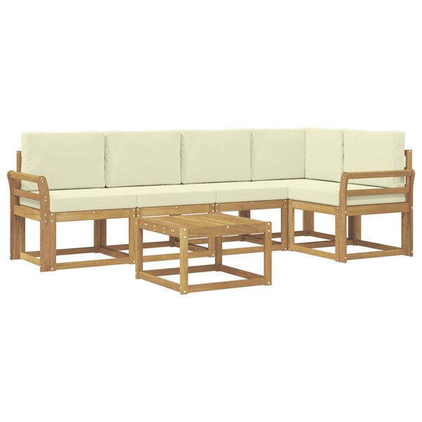 vidaXL Ensemble de canapés d'extérieur 6 pc Blanc et crème