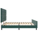 vidaXL Lit à ressorts avec tête de lit Vert foncé 200 x 200 cm Velours