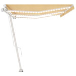 vidaXL Auvent manuel rétractable avec LED 600x350 cm Jaune et blanc