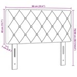 vidaXL Tête de Lit en Velours Argyle Noir 90 cm Velours