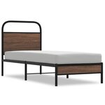 vidaXL Cadre de lit sans matelas 75x190cm chêne marron bois ingénierie