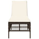 vidaXL Chaise longue avec coussin marron résine tressée
