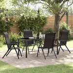 vidaXL Ensemble de salle à manger pour jardin 5 Pièces Noir café