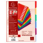 Intercalaire a4 polypropylène coloré opaque exacompta 6 onglets neutres réinscriptibles multicolores - 1 jeu