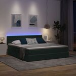 vidaXL Lit de rangement LED avec matelas Vert foncé 180 x 200 cm