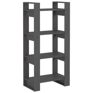 vidaXL Bibliothèque/Séparateur de pièce Gris 60x35x125 cm Bois massif