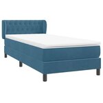 vidaXL Sommier à lattes de lit et matelas bleu foncé 80x210 cm velours