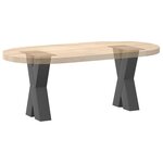 vidaXL Pieds de table basse en forme de X  2 pièces  anthracite  38 x (42-43) cm  acier