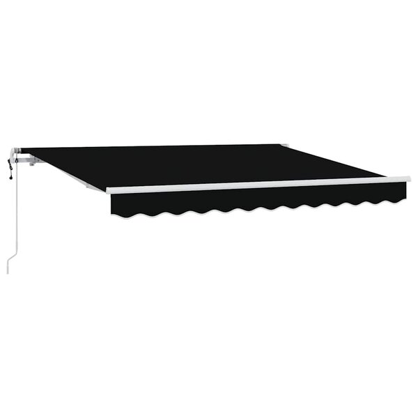 vidaXL Auvent Rétractable Noir 350 x 200 cm Polyester et Aluminium