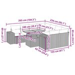 vidaXL Salon de jardin 9 Pièces avec coussins noir résine tressée