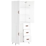 vidaXL Buffet haut Blanc 69 5x34x180 cm Bois d'ingénierie