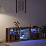 vidaXL Buffet LED Bois ancien 181 5 x 37 x 67 cm Bois d'ingénierie