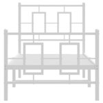 vidaXL Cadre de lit métal sans matelas avec pied de lit blanc 75x190cm
