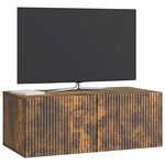 vidaXL Meuble TV mural Chêne fumé 78 5 x 41 x 30 cm Bois d'ingénierie