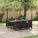 vidaXL Ensemble de salle à manger de jardin 7 pièces en poly rattan brun