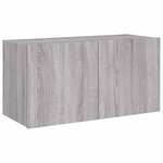 vidaXL Meuble TV mural avec lumières LED sonoma gris 80x35x41 cm
